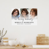 Hulde 3 Foto's Script Ter Lieve Herinnering Poster (Keuken)
