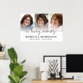 Hulde 3 Foto's Script Ter Lieve Herinnering Poster (Thuiskantoor)