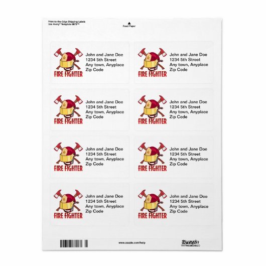 Hulde aan brandweerman etiket (Full Sheet)