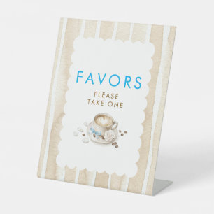 Hulde aan Coffee Boy Baby Shower Tafelbord Reclamebord Met Voetstuk