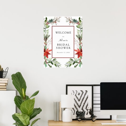 Hulde aan de Bruid Kerst Bruiloft Welkomstbord Poster (Thuiskantoor)