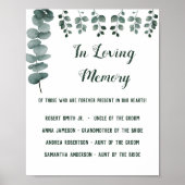 Hulde aan de Nagedachtenis Groene Eucalyptus Trouw Poster (Voorkant)