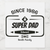 Hulde aan de superheld wijn etiket (Enkel label)