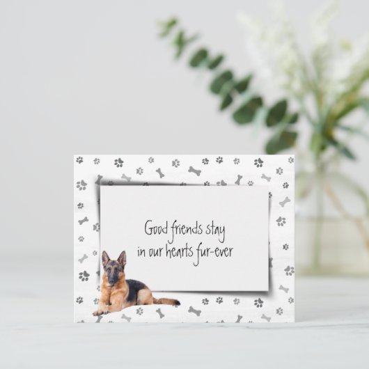 Hulde aan Duitse Herdershond bij Overlijden Huisdi Briefkaart (Staand voorkant)