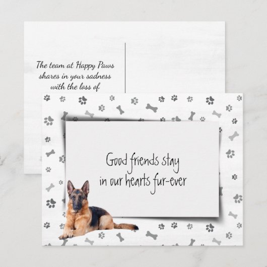 Hulde aan Duitse Herdershond bij verlies Briefkaart (Voorkant / Achterkant)