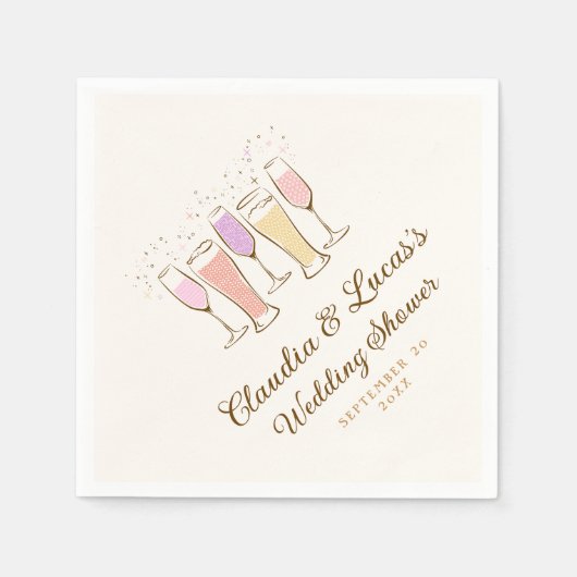 Hulde aan koppels gemengde huwelijksborrel servet (Voorkant)