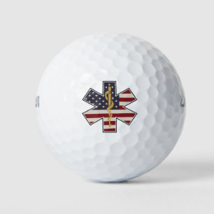 Hulde aan medische noodhulp Usa Vlag -EMS EMT Golfballen