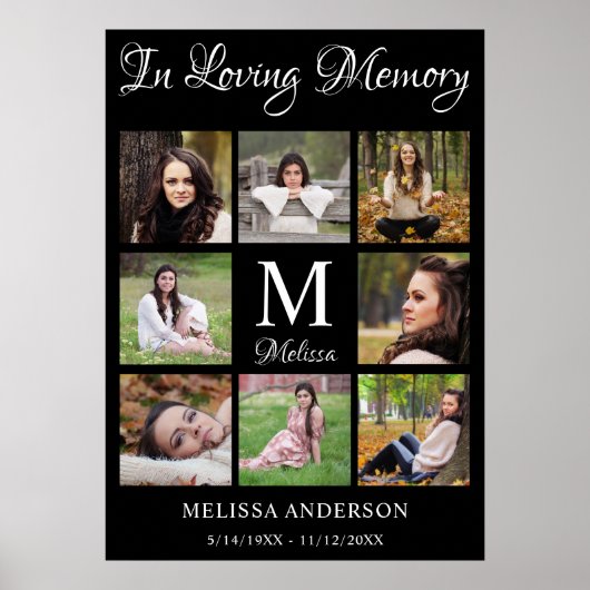 Hulde aan overledene Persoonlijke fotocollage Poster (Voorkant)
