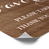 Hulde Baby Shower Bord Roze Aquarel Hout Poster (Hoek)