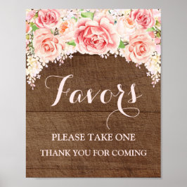 Hulde Baby Shower Bord Roze Aquarel Hout Poster