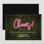 Hulde  Neon Buxus Bruiloftsreceptie Kaart (Voorkant / Achterkant)