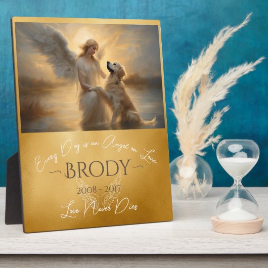 Hulde Verlies van Golden Retriever Angel Art Fotoplaat (Zijkant)