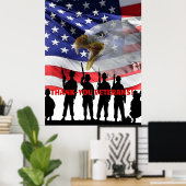 Hulde voor moed, opoffering en service 2025 poster (Thuiskantoor)