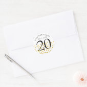 Huldeblij Gold Harten Confetti Ronde Sticker (Envelop)