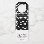 Huldeblijk voor bruid en bruidegom Zwart Wit MCM P Flessenhanger (Voorkant)