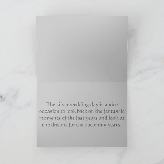 HULDEKAART VOOR ZILVEREN BRUILOFT KAART (Binnen)