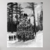Huling Logs in Michigan, jaren 1890 Poster (Voorkant)