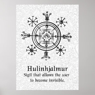 Hulinhjalmur IJslands magisch bord Poster