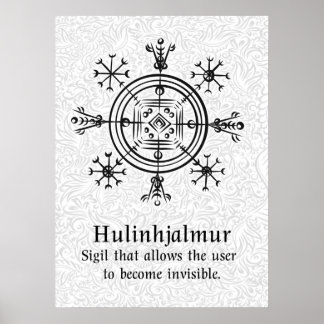 Hulinhjalmur IJslands magisch bord Poster