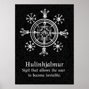 Hulinhjalmur IJslands magisch bord Poster
