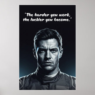 Hülkenberg Quote Poster – Hard Werk Creëert Geluk