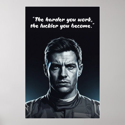 Hülkenberg Quote Poster – Hard Werk Creëert Geluk (Voorkant)