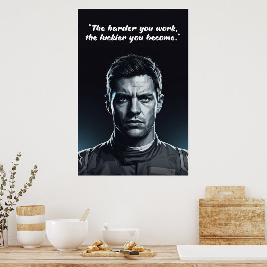 Hülkenberg Quote Poster – Hard Work Creates Luck (Keuken)