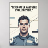 Hülkenberg Quote Poster – Never Give Up (Voorkant)