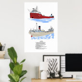 Hull 287 Great Lakes Freighter History Poster (Thuiskantoor)