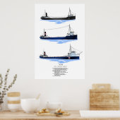 Hull 306 Great Lakes Freighter History Poster (Keuken)