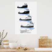 Hull 424 vrachtrijgeschiedenis poster (Keuken)