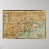 Hull England Map (1910) Poster (Voorkant)