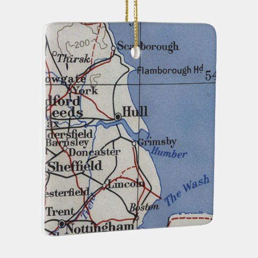 Hull England Map Keramisch Ornament (Rechts)