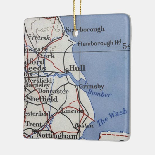 Hull England  Map Keramisch Ornament (Links)