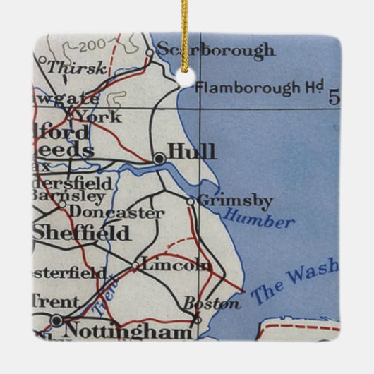 Hull England  Map Keramisch Ornament (Achterkant)