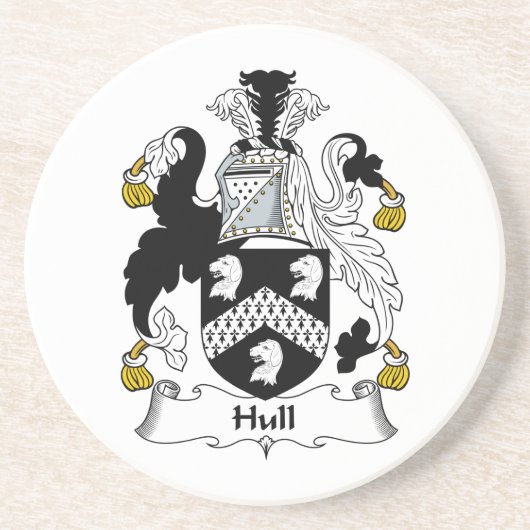 Hull Family Crest Zandsteen Onderzetter (Voorkant)