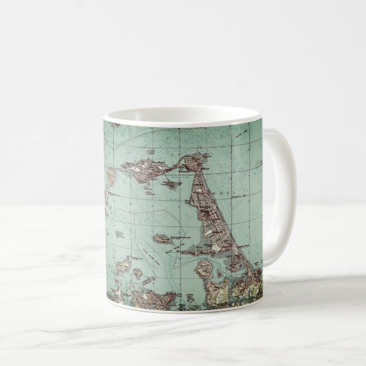 Hull, Massachusetts 02045 Green Tones Coffee Mok (Voorkant rechts)