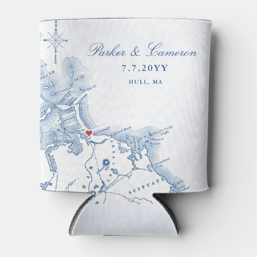 Hull Massachusetts bruiloft gunst Drink Blikjeskoeler (Voorkant)