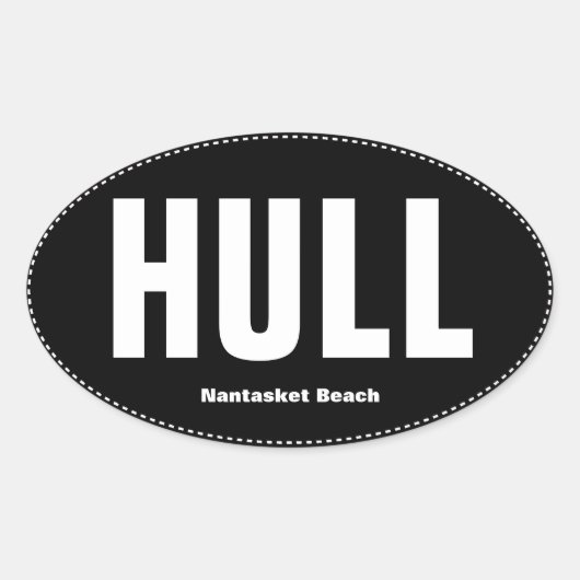 Hull Nantasket Beach Ovale Bumpersticker Sticker (Voorkant)