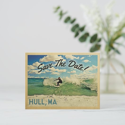 Hull Save The Date Surfing Aankondigingskaart (Staand voorkant)