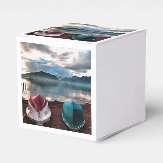 Hullen van boten en marmarineswinterseascape bedankdoosjes (Voorkant Zijde)