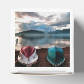 Hullen van boten en marmarineswinterseascape bedankdoosjes (Bovenkant)