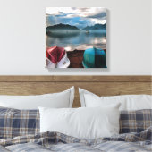 Hullen van boten en marmarineswinterseascape canvas afdruk (Insitu (Slaapkamer))