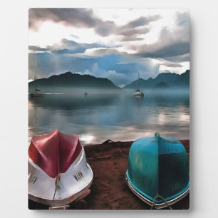 Hullen van boten en marmarineswinterseascape fotoplaat