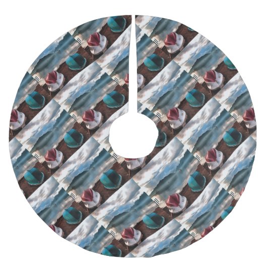 Hullen van boten en marmarineswinterseascape kerstboom rok (Voorkant)