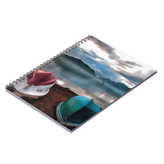 Hullen van boten en marmarineswinterseascape notitieboek (Linkerzijde)