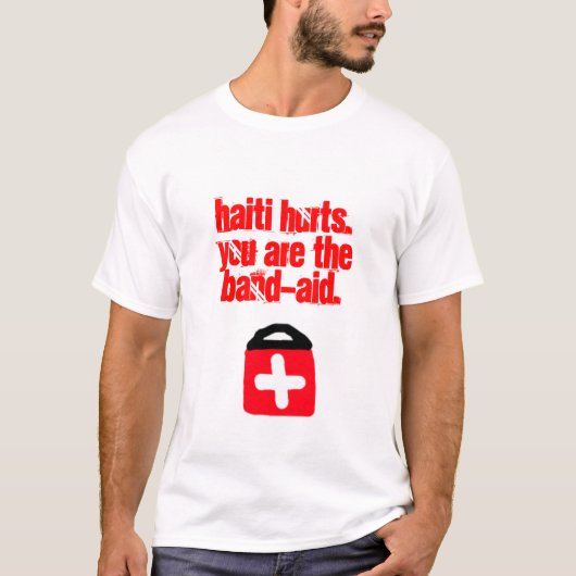 Hulp aan het T-shirt van de Haïtiaanse Mannen (win (Voorkant)