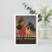 Hulp aan vluchtelingen (1938)_Poster Propaganda Briefkaart (Staand voorkant)