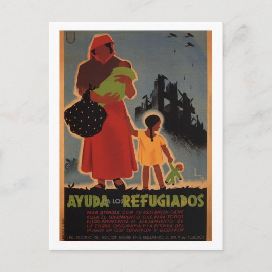 Hulp aan vluchtelingen (1938)_Poster Propaganda Briefkaart (Voorkant)