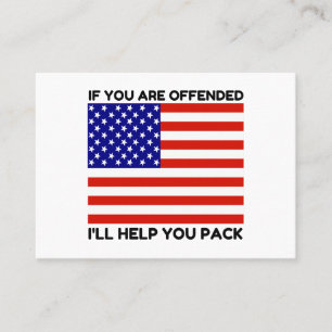 Hulp bij aangeboden Amerikaanse vlag Visitekaartje